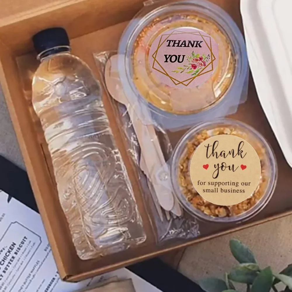 500 Thank You Floral Pattern Stickers - Picture 10 of 10